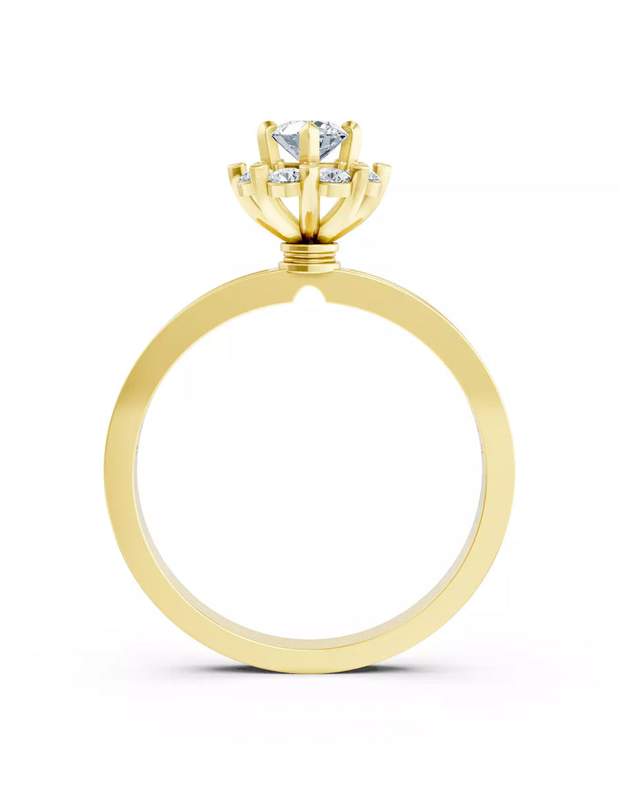 Anillo de Compromiso - halo - AMORE587-RD-CZ