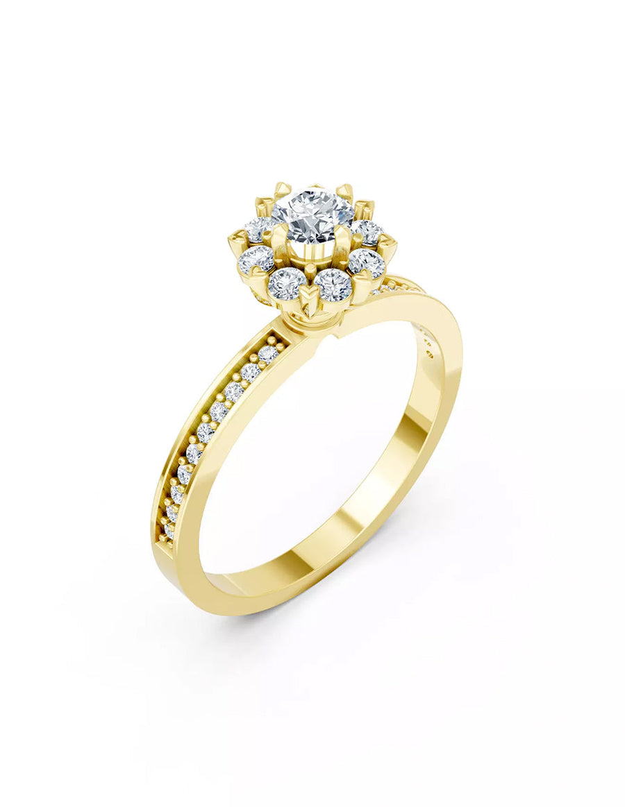 Anillo de Compromiso - halo - AMORE587-RD-CZ