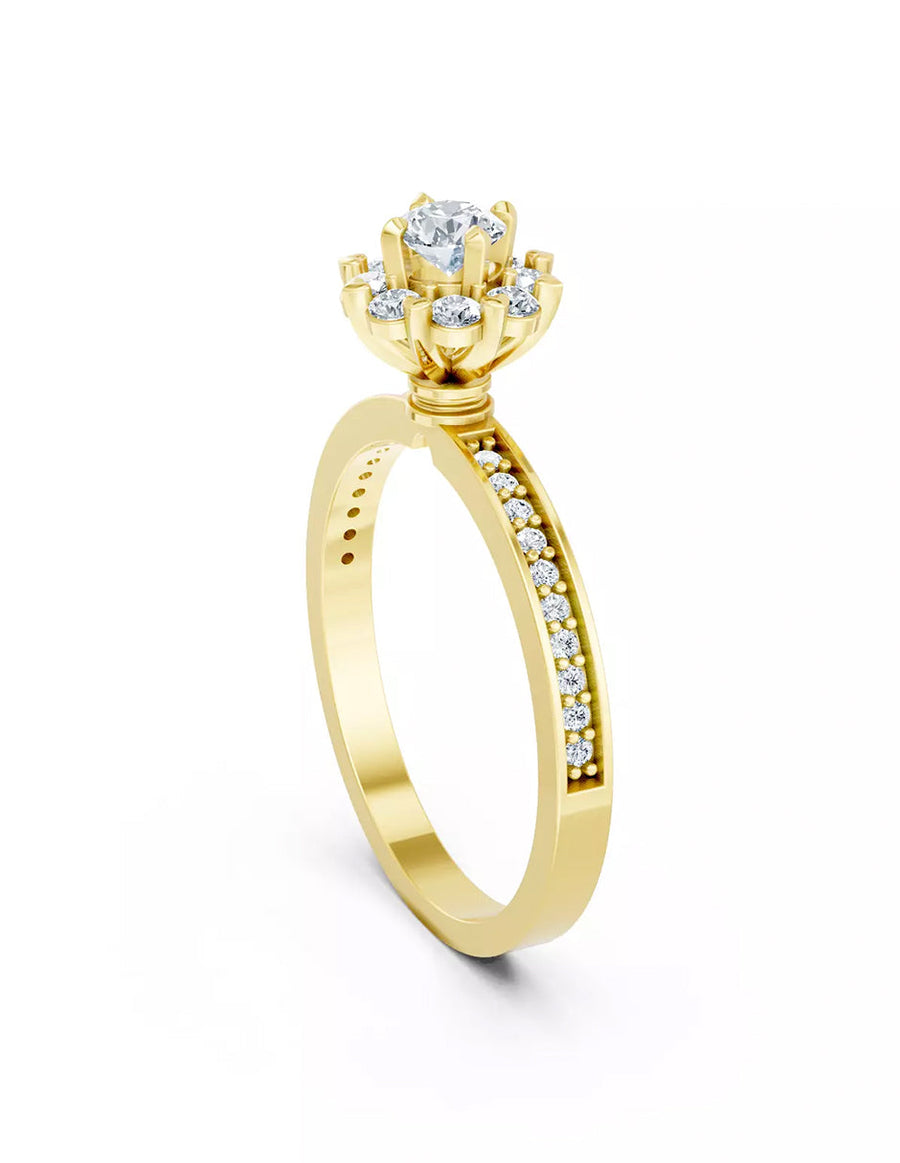 Anillo de Compromiso - halo - AMORE587-RD-CZ
