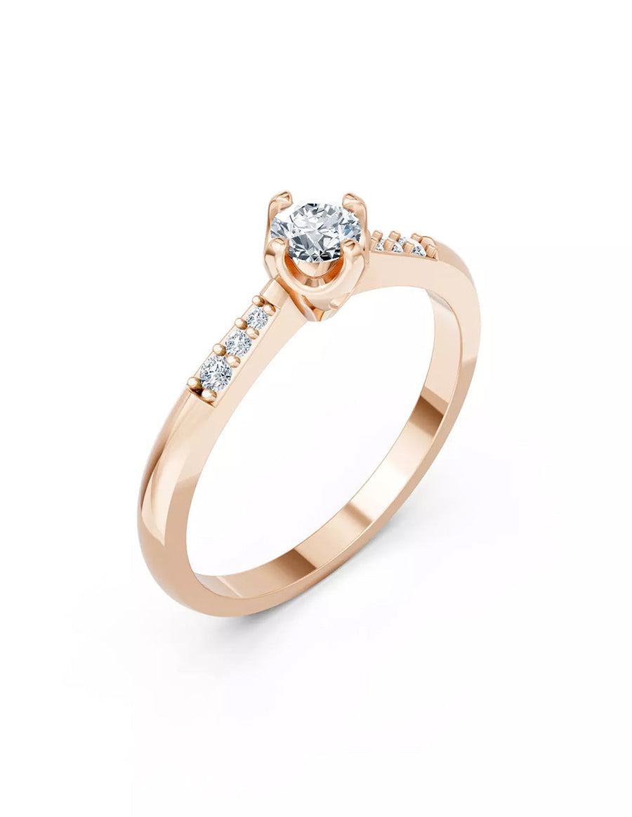 Anillo de Compromiso - piedras laterales - AMORE588-RD-CZ