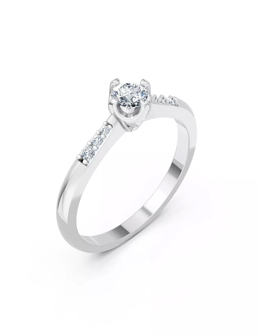 Anillo de Compromiso - piedras laterales - AMORE588-RD-CZ