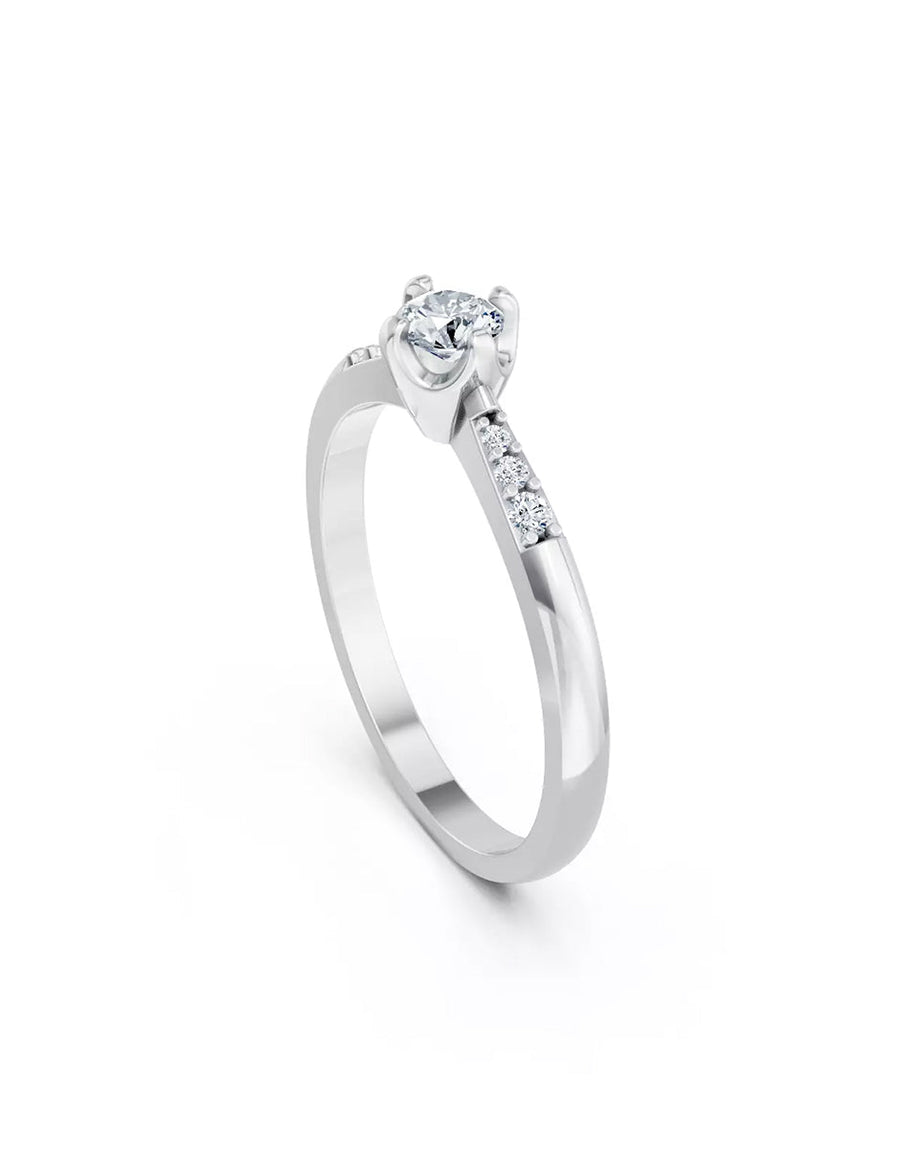 Anillo de Compromiso - piedras laterales - AMORE588-RD-CZ