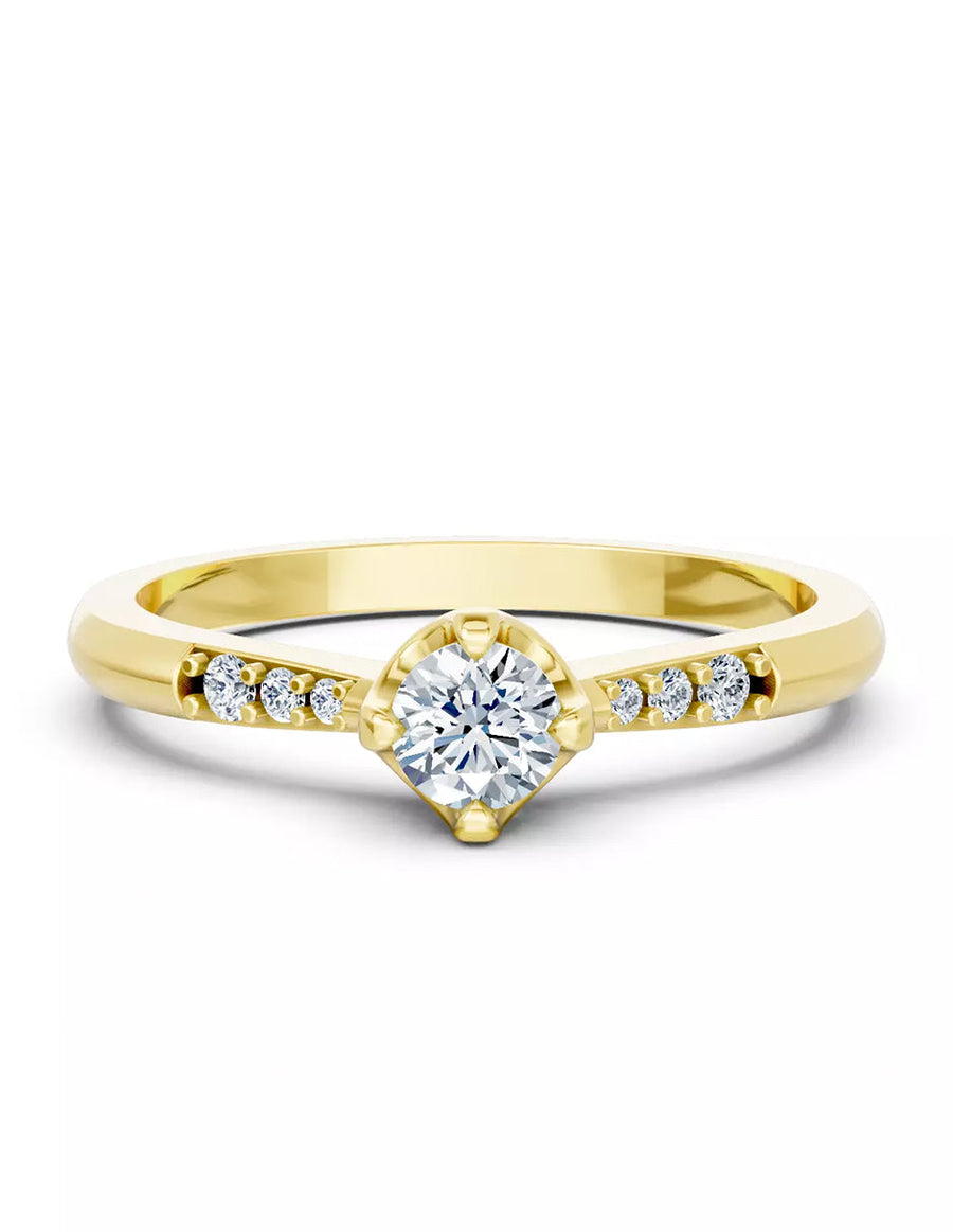 Anillo de Compromiso - piedras laterales - AMORE588-RD-CZ