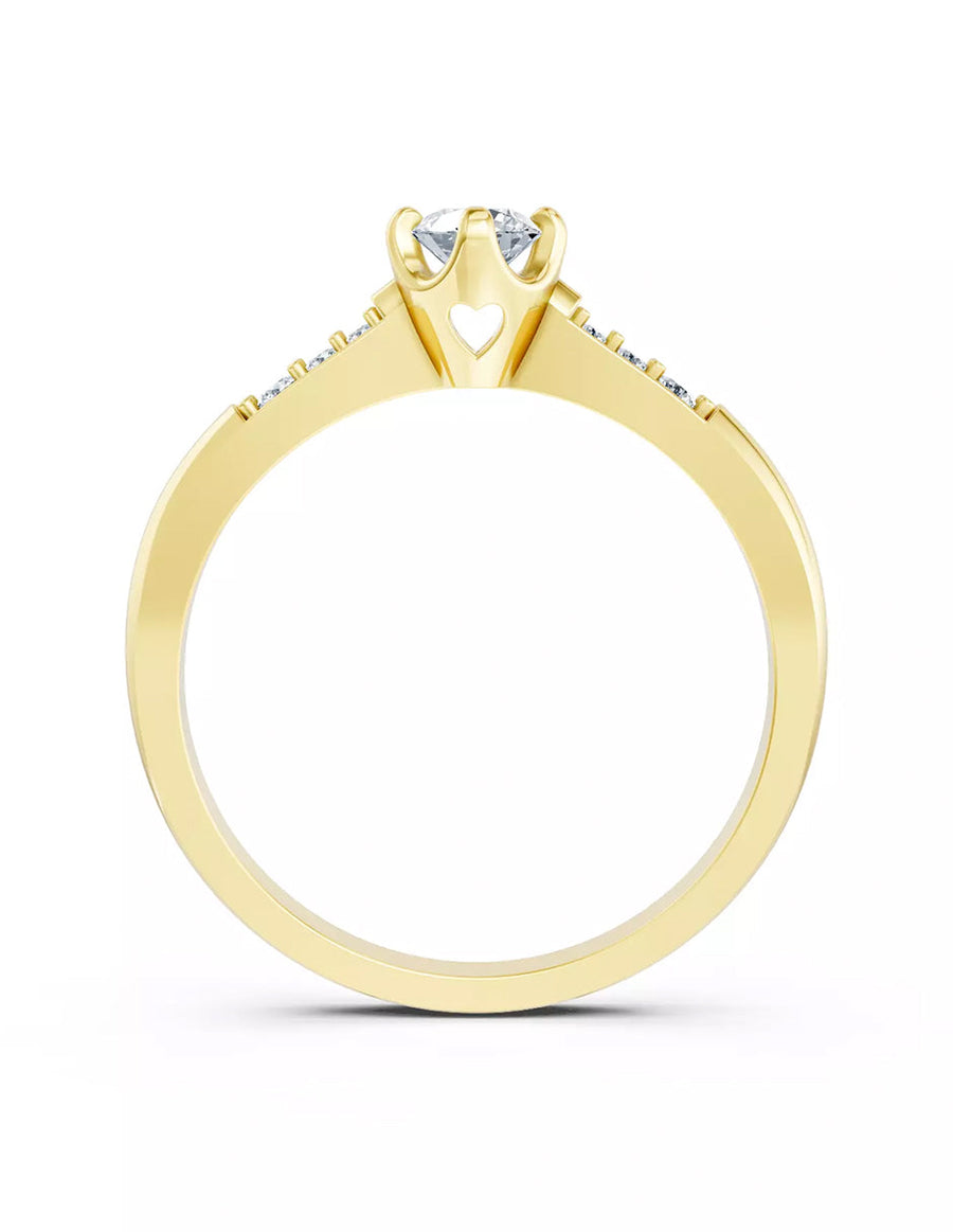 Anillo de Compromiso - piedras laterales - AMORE588-RD-CZ