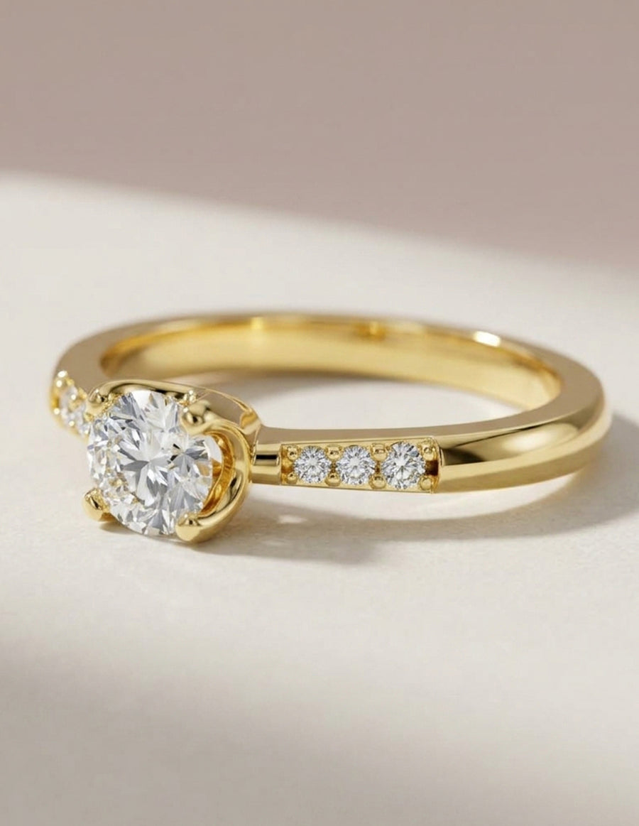 Anillo de Compromiso - piedras laterales - AMORE588-RD-CZ