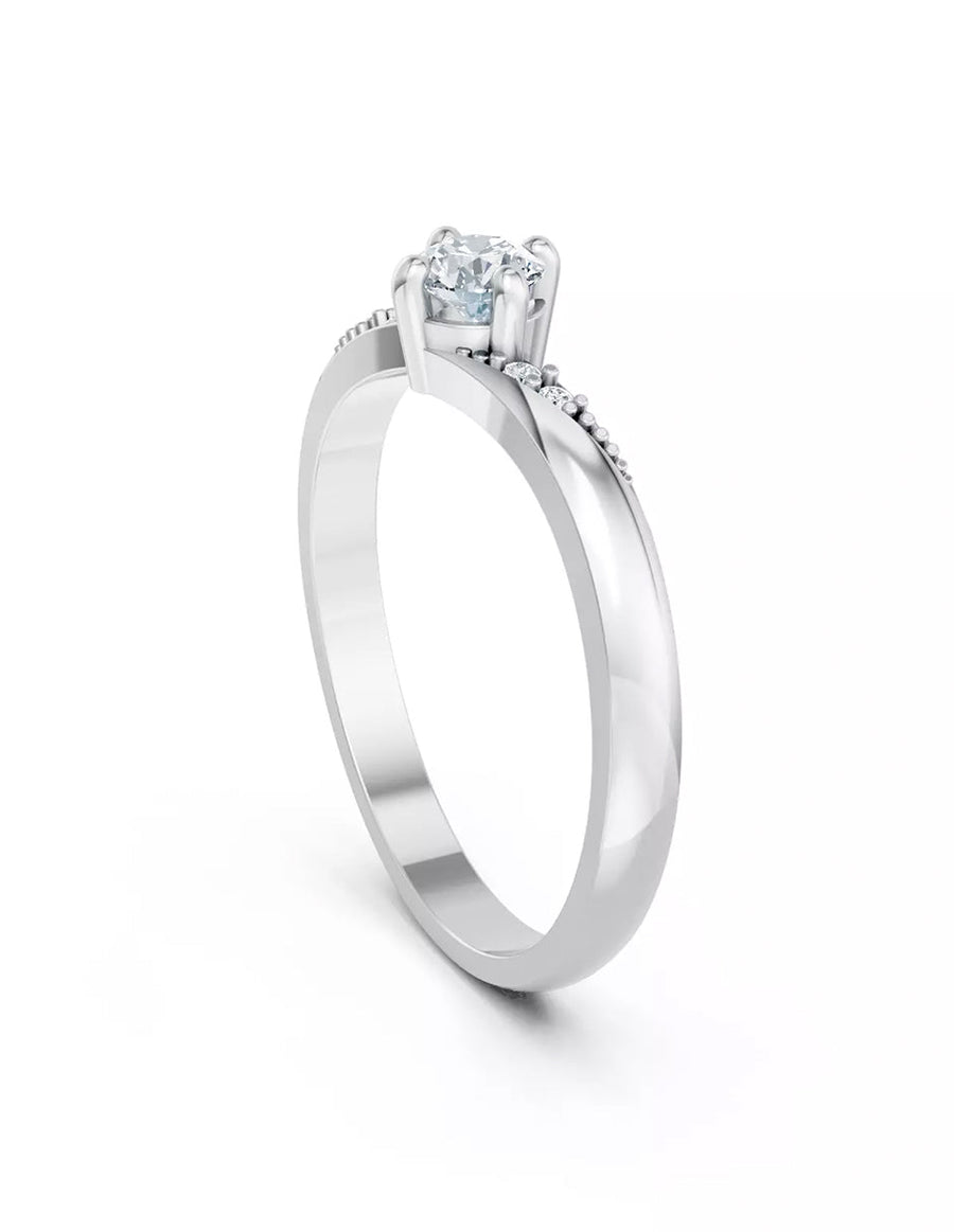 Anillo de Compromiso - piedras laterales - AMORE589-RD-CZ