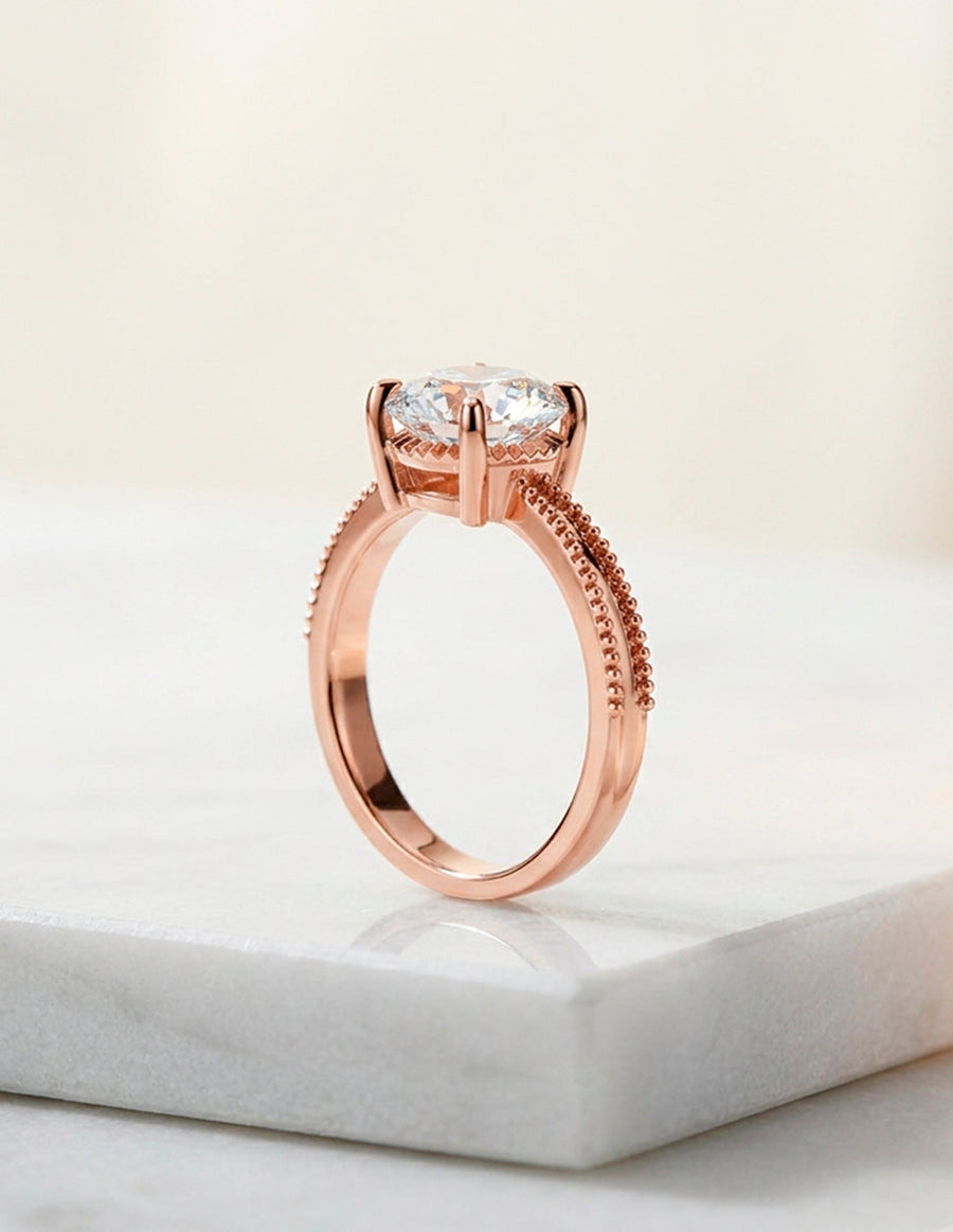 Anillo de Compromiso - solitario - AMORE59-RD-CZ