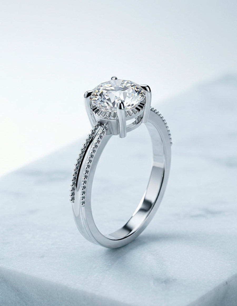 Anillo de Compromiso - solitario - AMORE59-RD-CZ