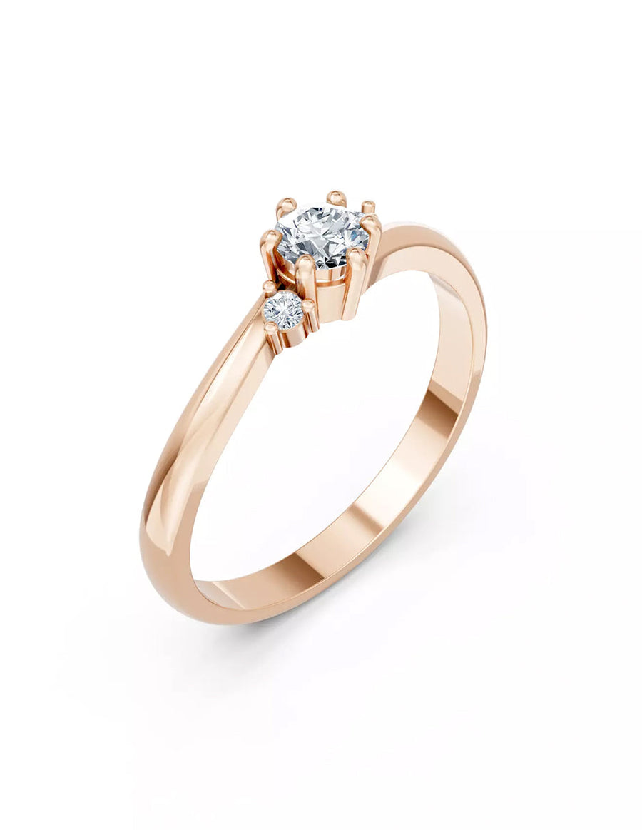 Anillo de Compromiso - piedras laterales - AMORE590-RD-CZ