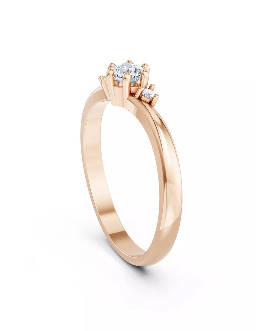 Anillo de Compromiso - piedras laterales - AMORE590-RD-CZ