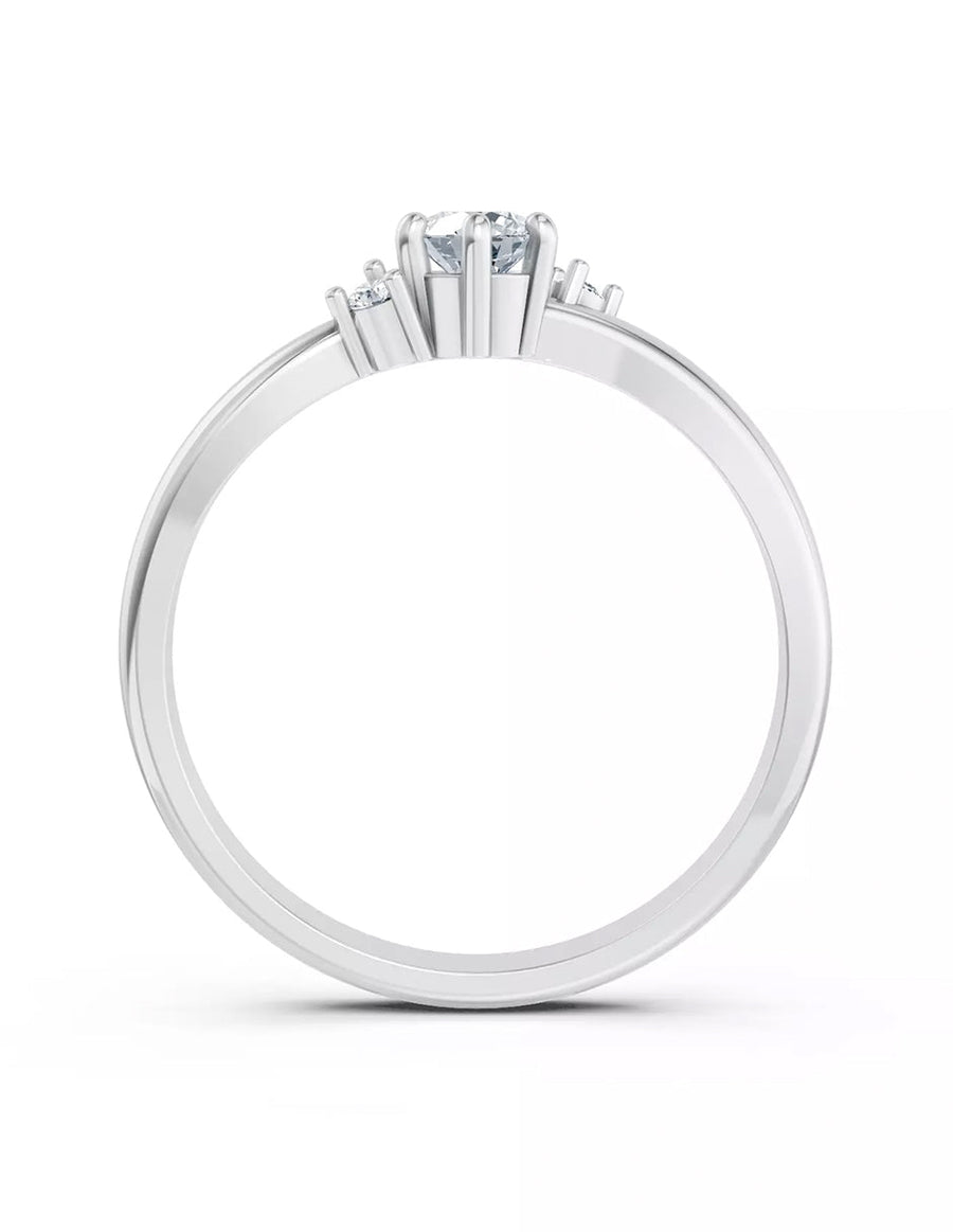 Anillo de Compromiso - piedras laterales - AMORE590-RD-CZ