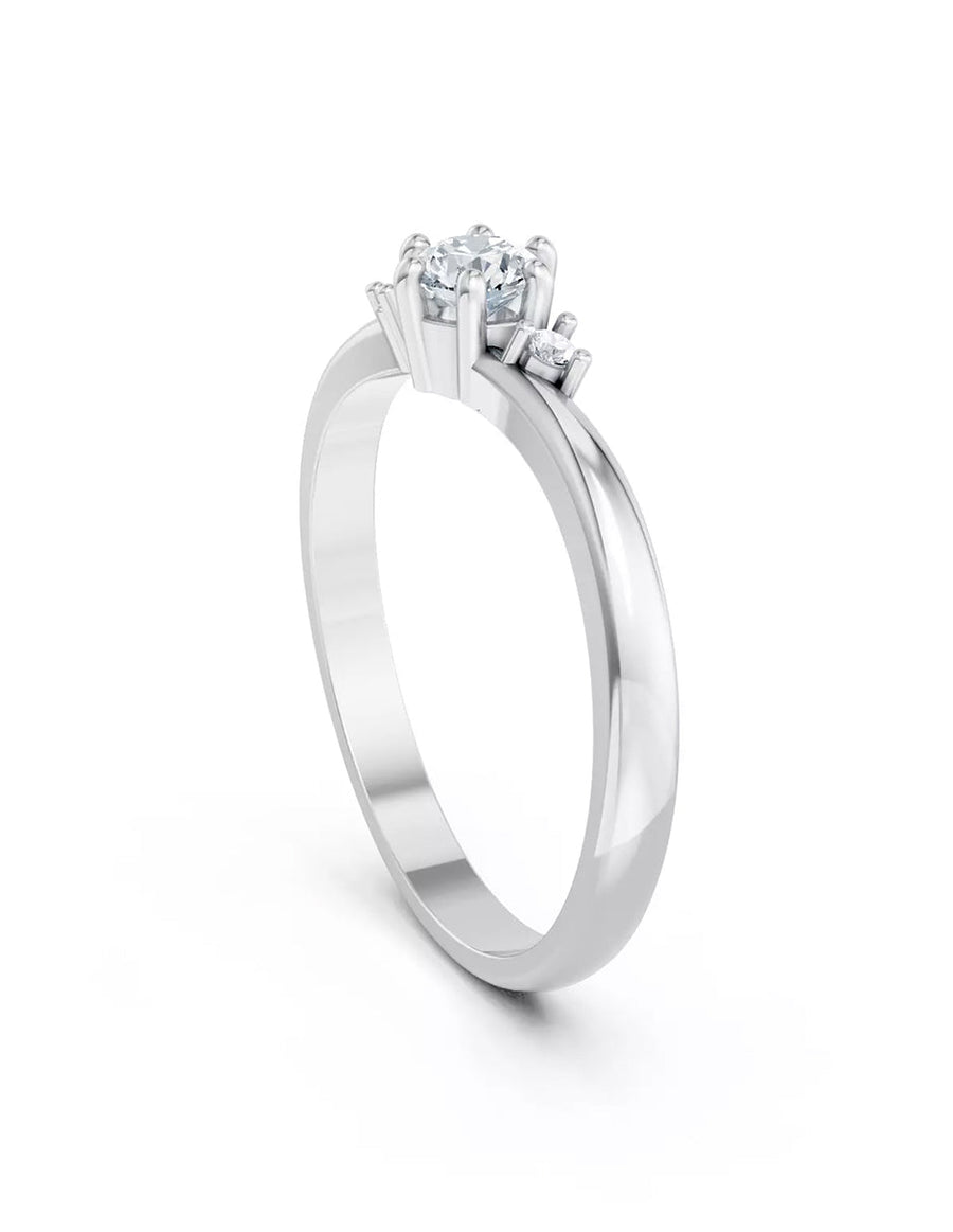 Anillo de Compromiso - piedras laterales - AMORE590-RD-CZ
