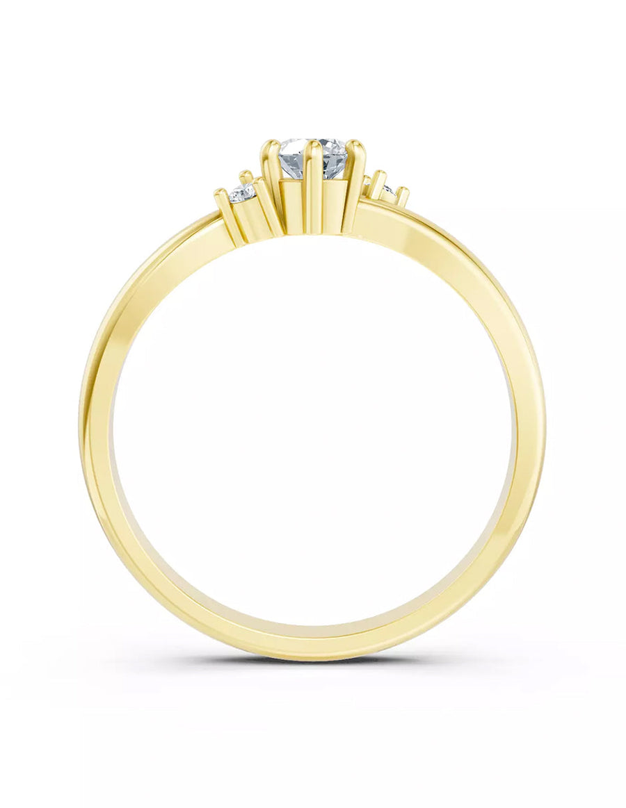 Anillo de Compromiso - piedras laterales - AMORE590-RD-CZ