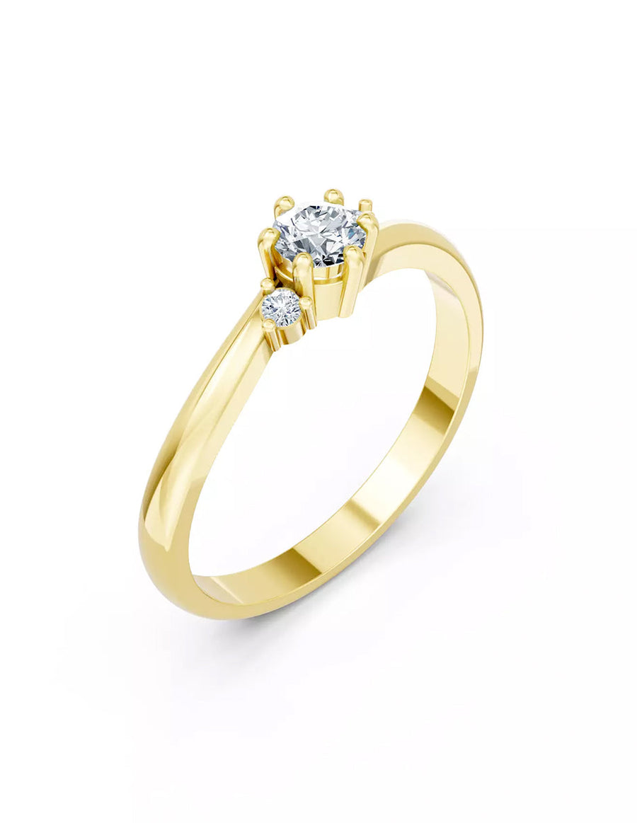 Anillo de Compromiso - piedras laterales - AMORE590-RD-CZ