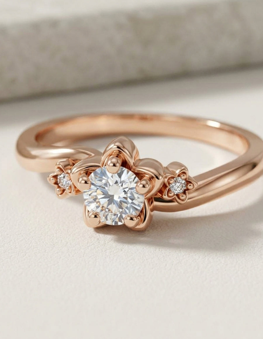 Anillo de Compromiso - piedras laterales - AMORE591-RD-CZ