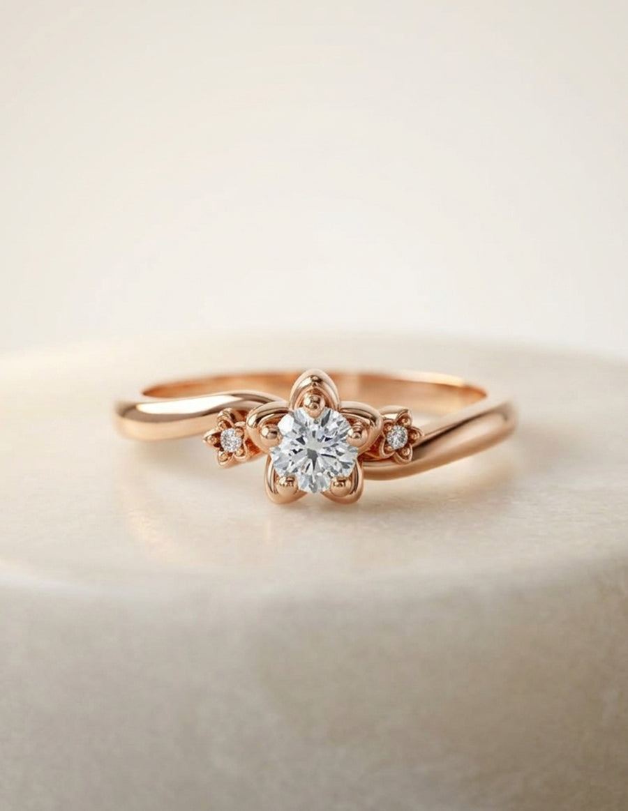 Anillo de Compromiso - piedras laterales - AMORE591-RD-CZ