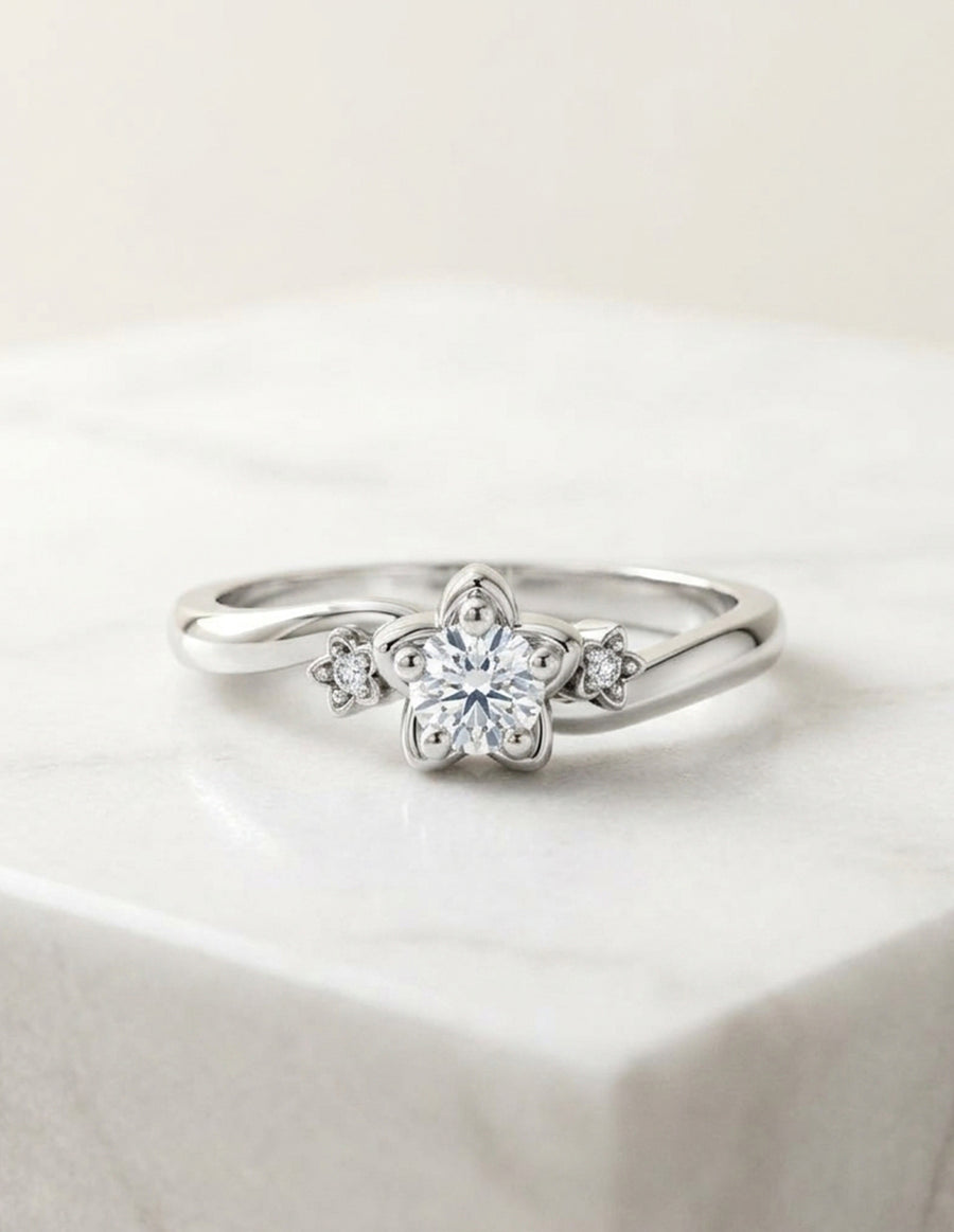 Anillo de Compromiso - piedras laterales - AMORE591-RD-CZ