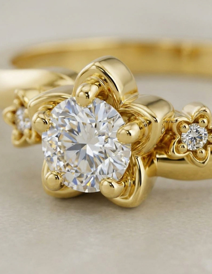 Anillo de Compromiso - piedras laterales - AMORE591-RD-CZ