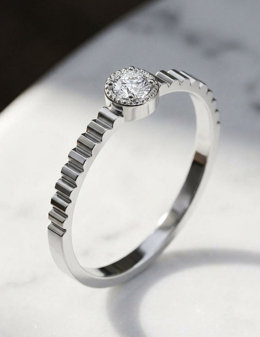 Anillo de Compromiso - solitario - AMORE592-RD-CZ
