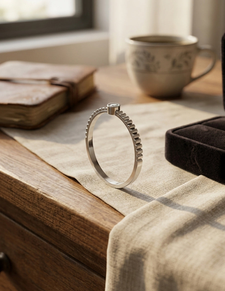 Anillo de Compromiso - solitario - AMORE592-RD-CZ