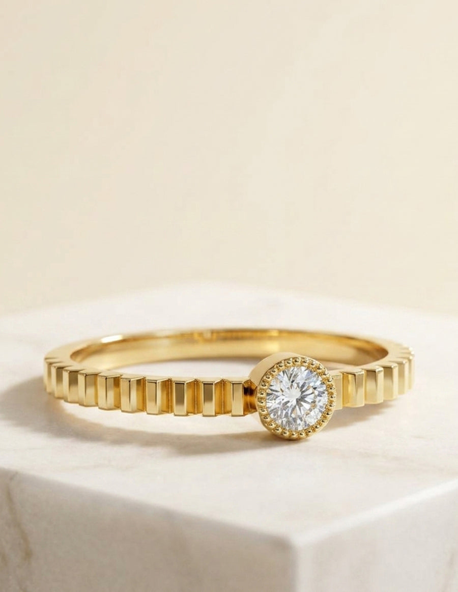 Anillo de Compromiso - solitario - AMORE592-RD-CZ