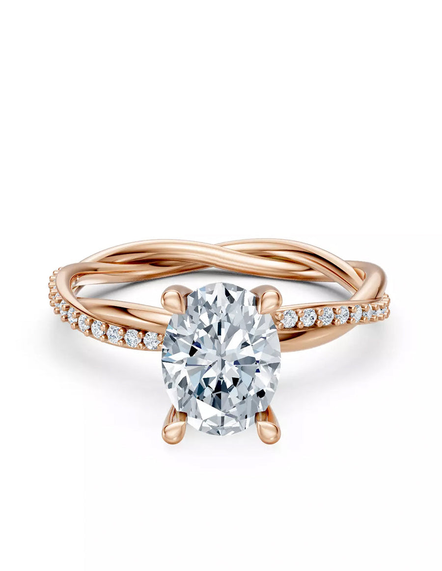 Anillo de Compromiso - pavé - AMORE595-OV-CZ