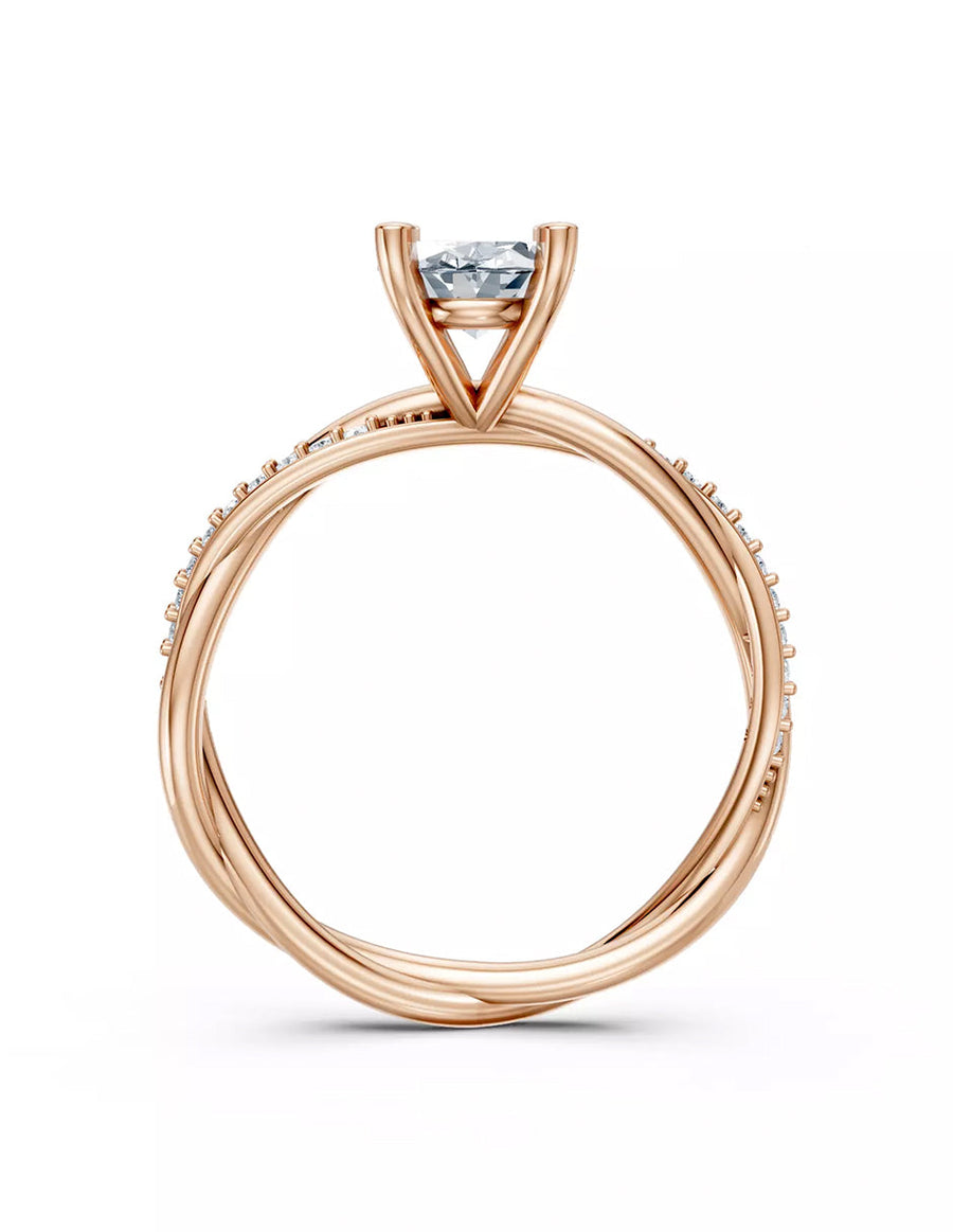 Anillo de Compromiso - pavé - AMORE595-OV-CZ