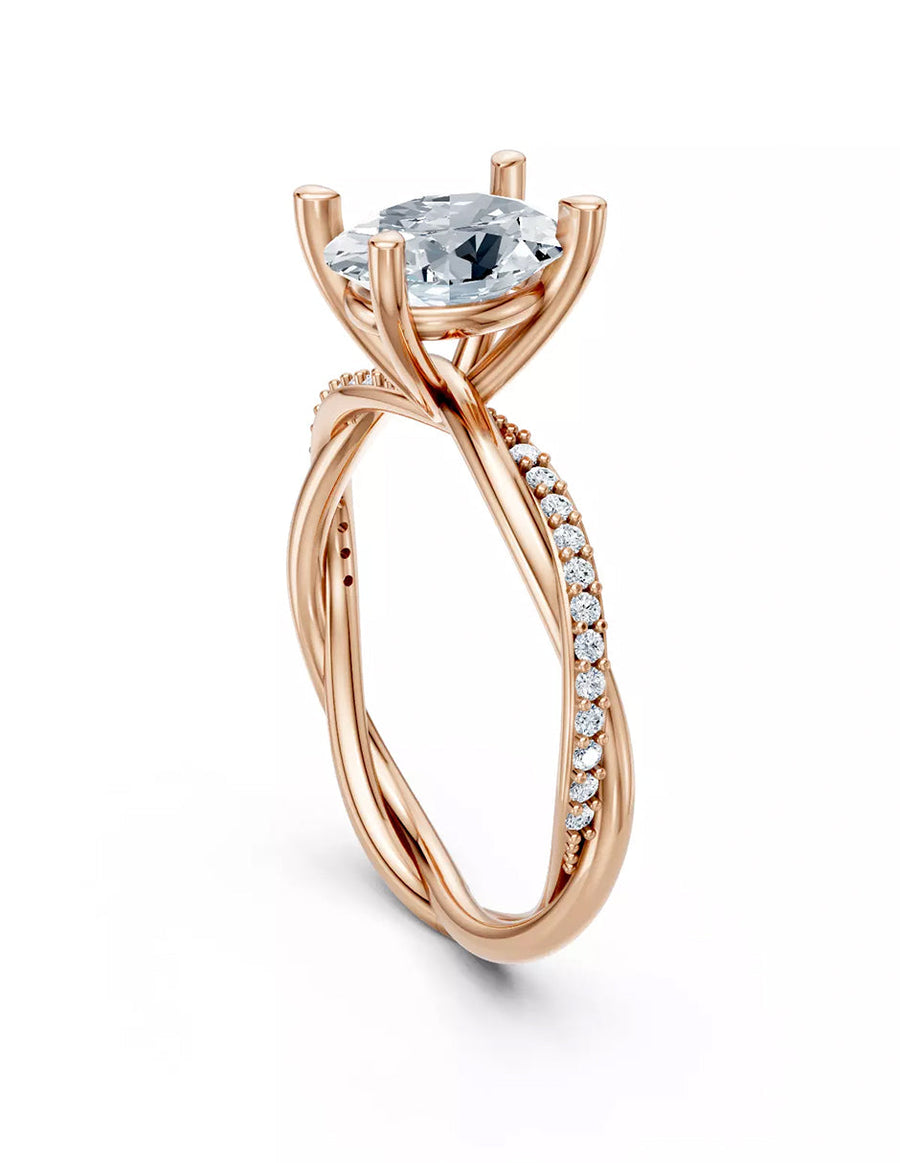 Anillo de Compromiso - pavé - AMORE595-OV-CZ