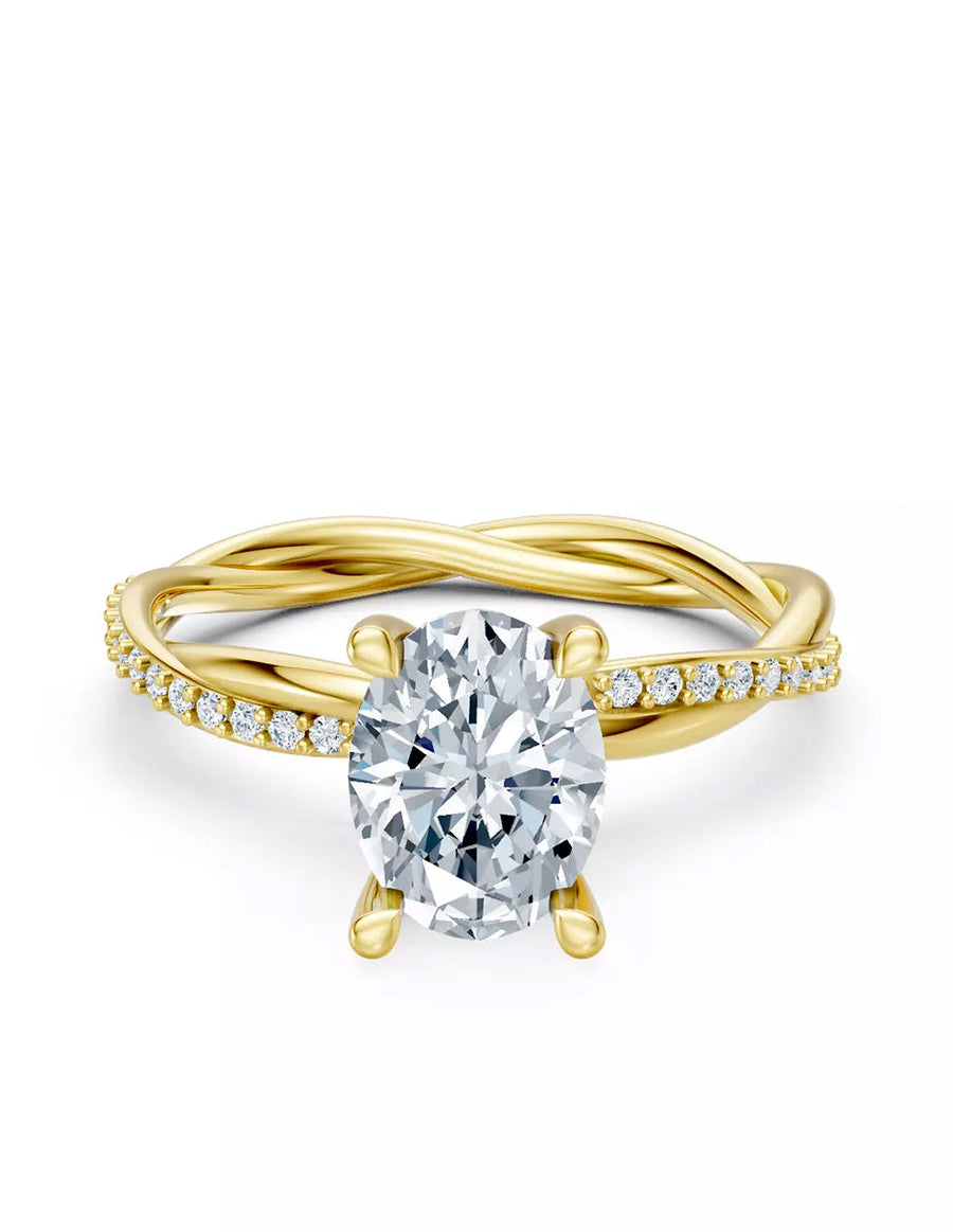 Anillo de Compromiso - pavé - AMORE595-OV-CZ
