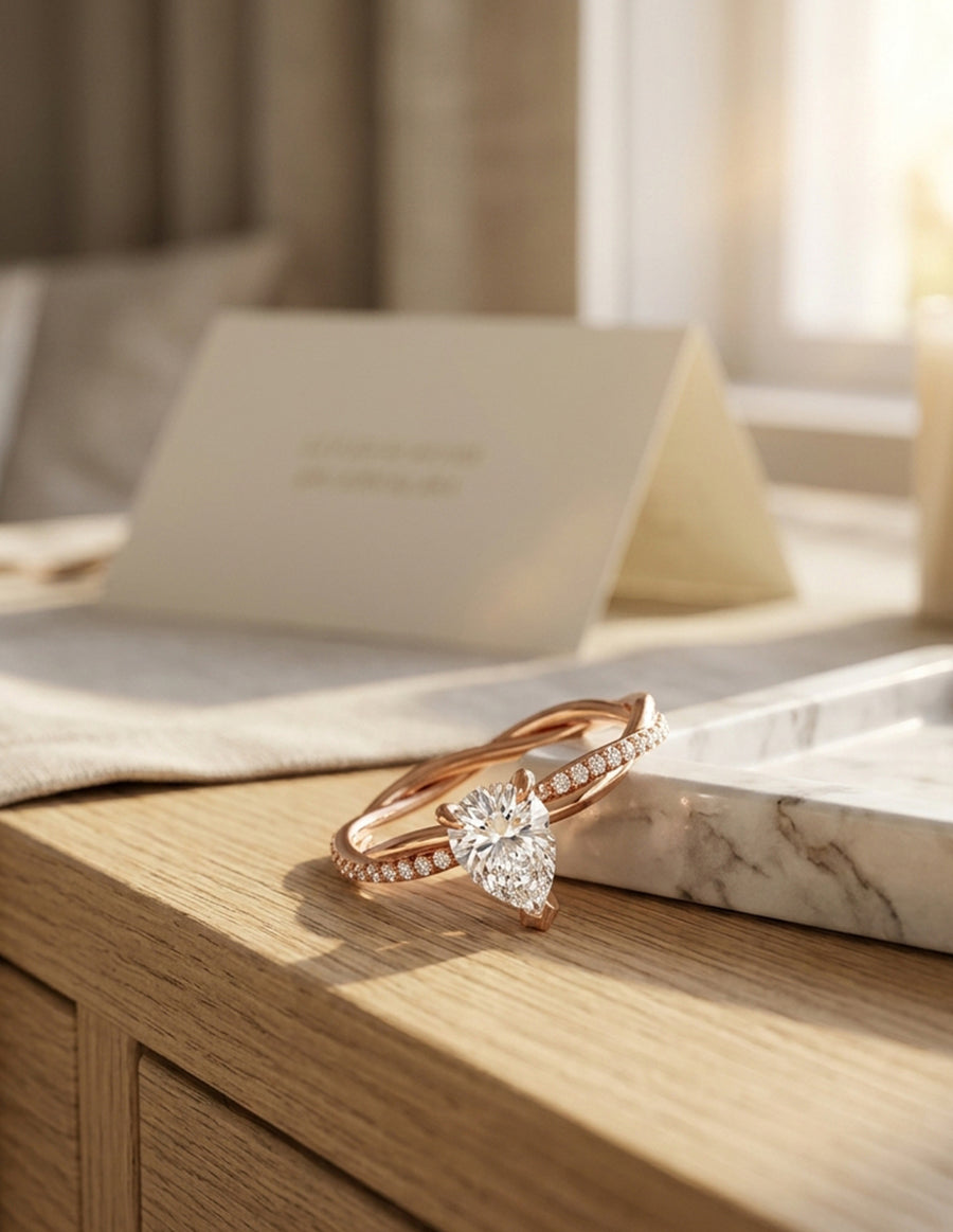 Anillo de Compromiso - pavé - AMORE595-PE-CZ