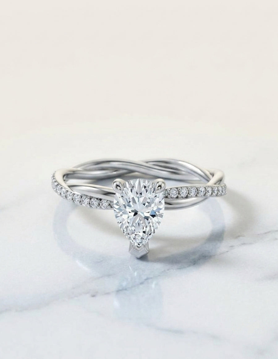 Anillo de Compromiso - pavé - AMORE595-PE-CZ
