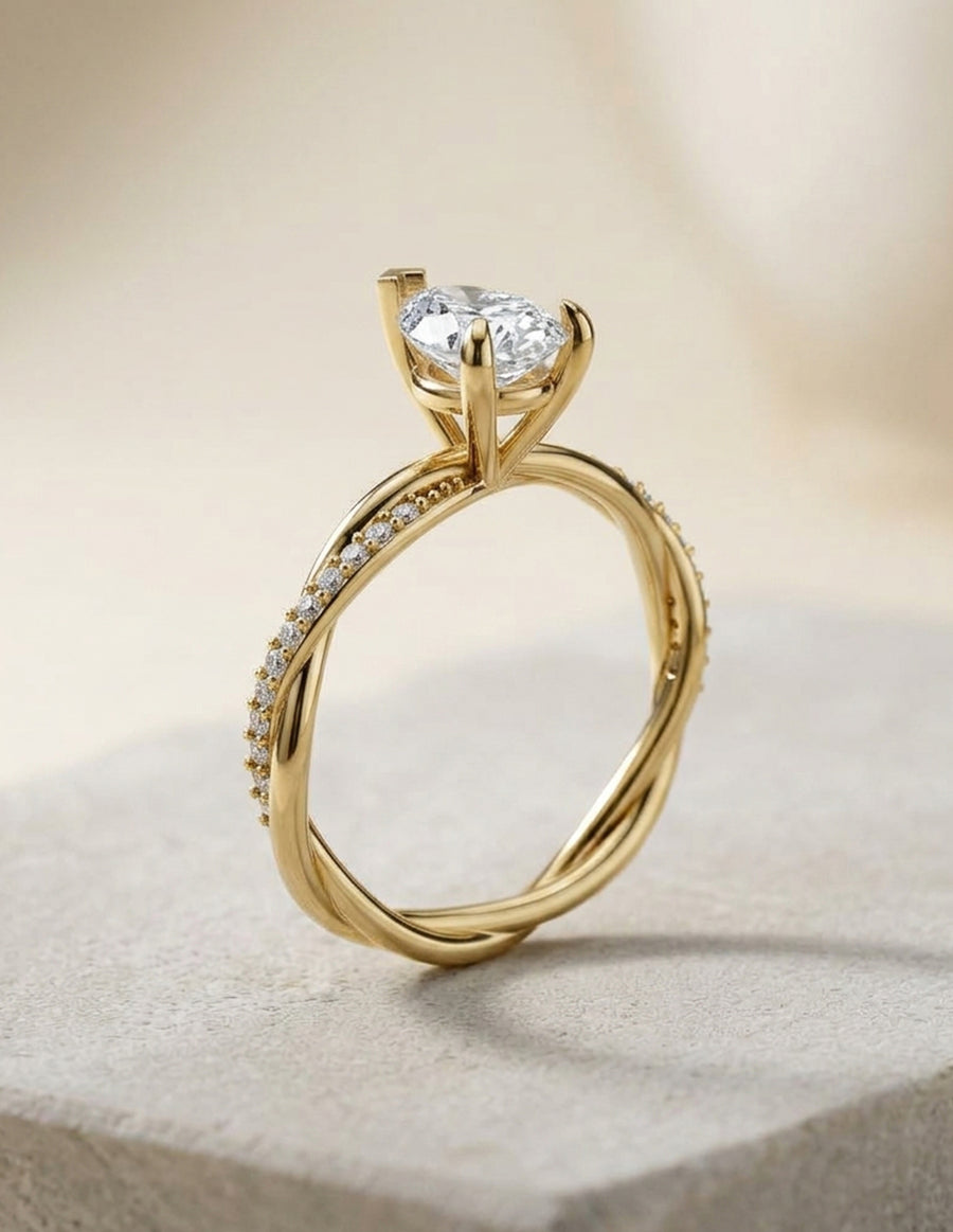 Anillo de Compromiso - pavé - AMORE595-PE-CZ