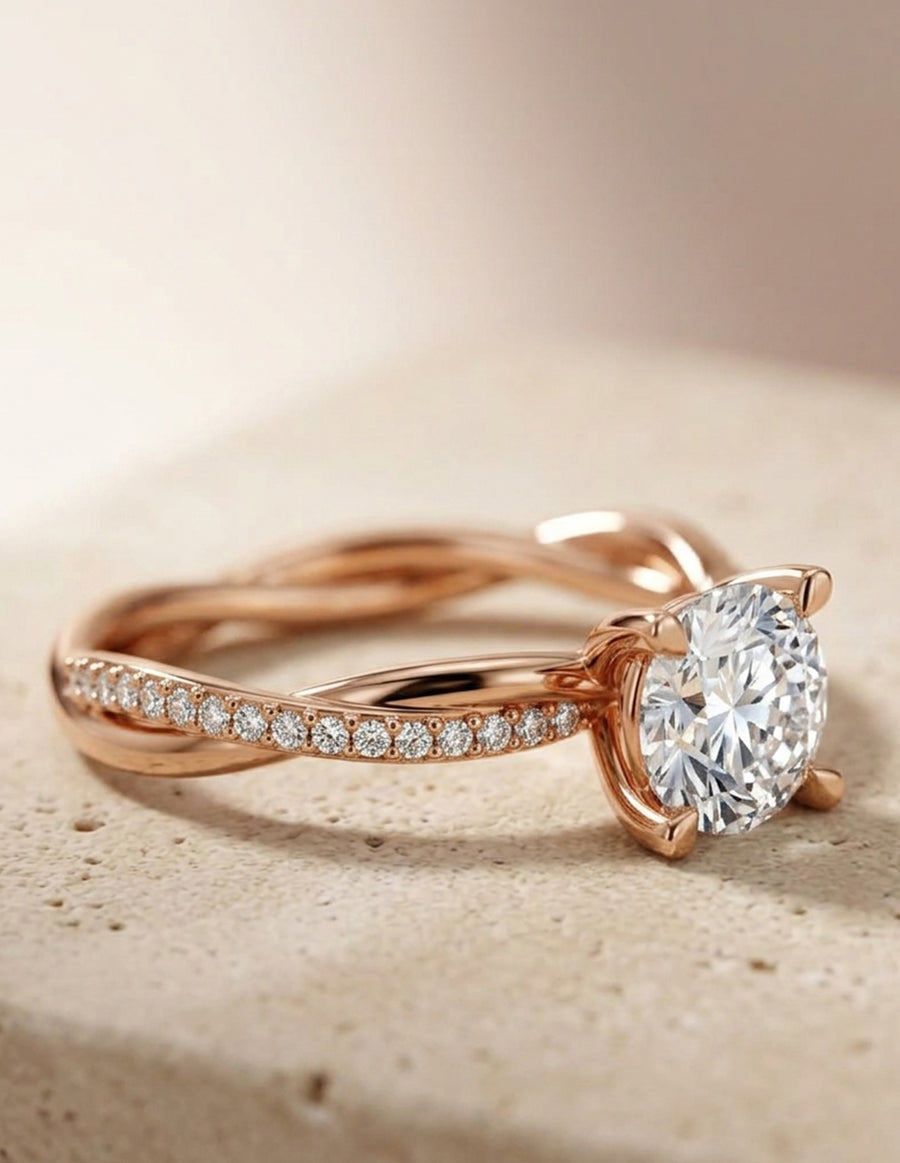 Anillo de Compromiso - pavé - AMORE595-RD-CZ