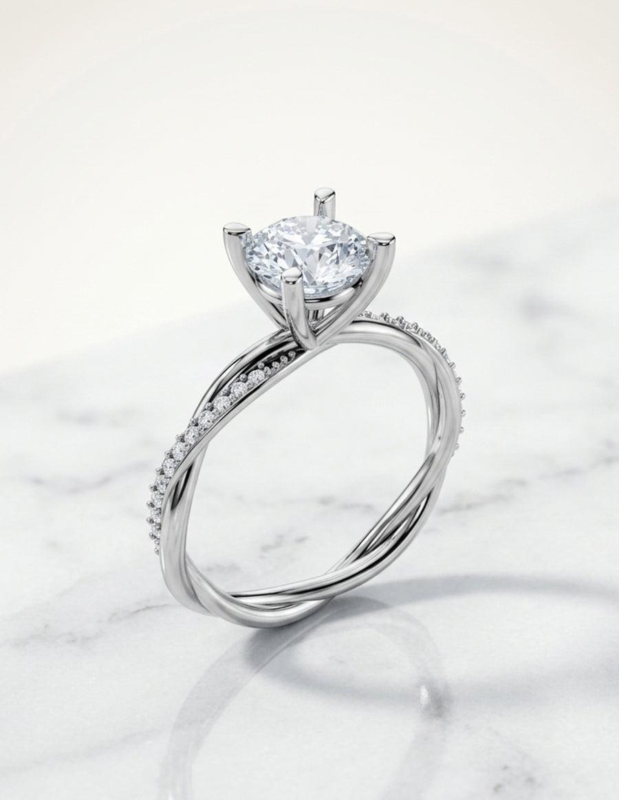 Anillo de Compromiso - pavé - AMORE595-RD-CZ