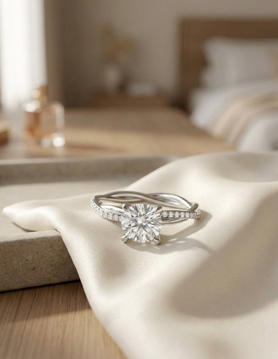 Anillo de Compromiso - pavé - AMORE595-RD-CZ