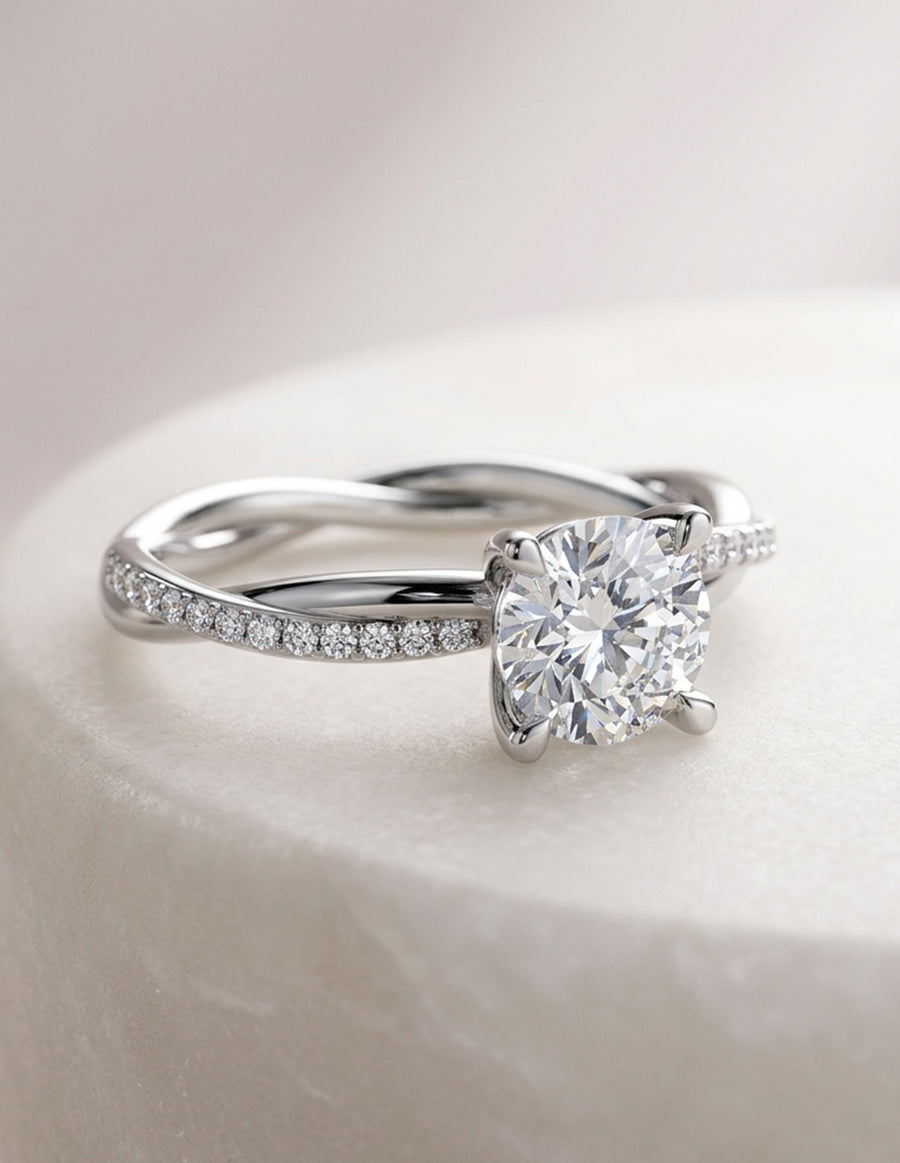 Anillo de Compromiso - pavé - AMORE595-RD-CZ