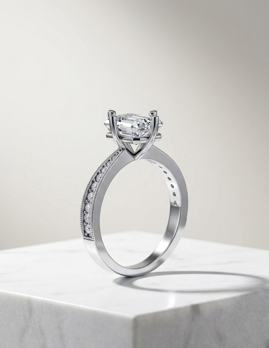 Anillo de Compromiso - pavé - AMORE596-EM-CZ