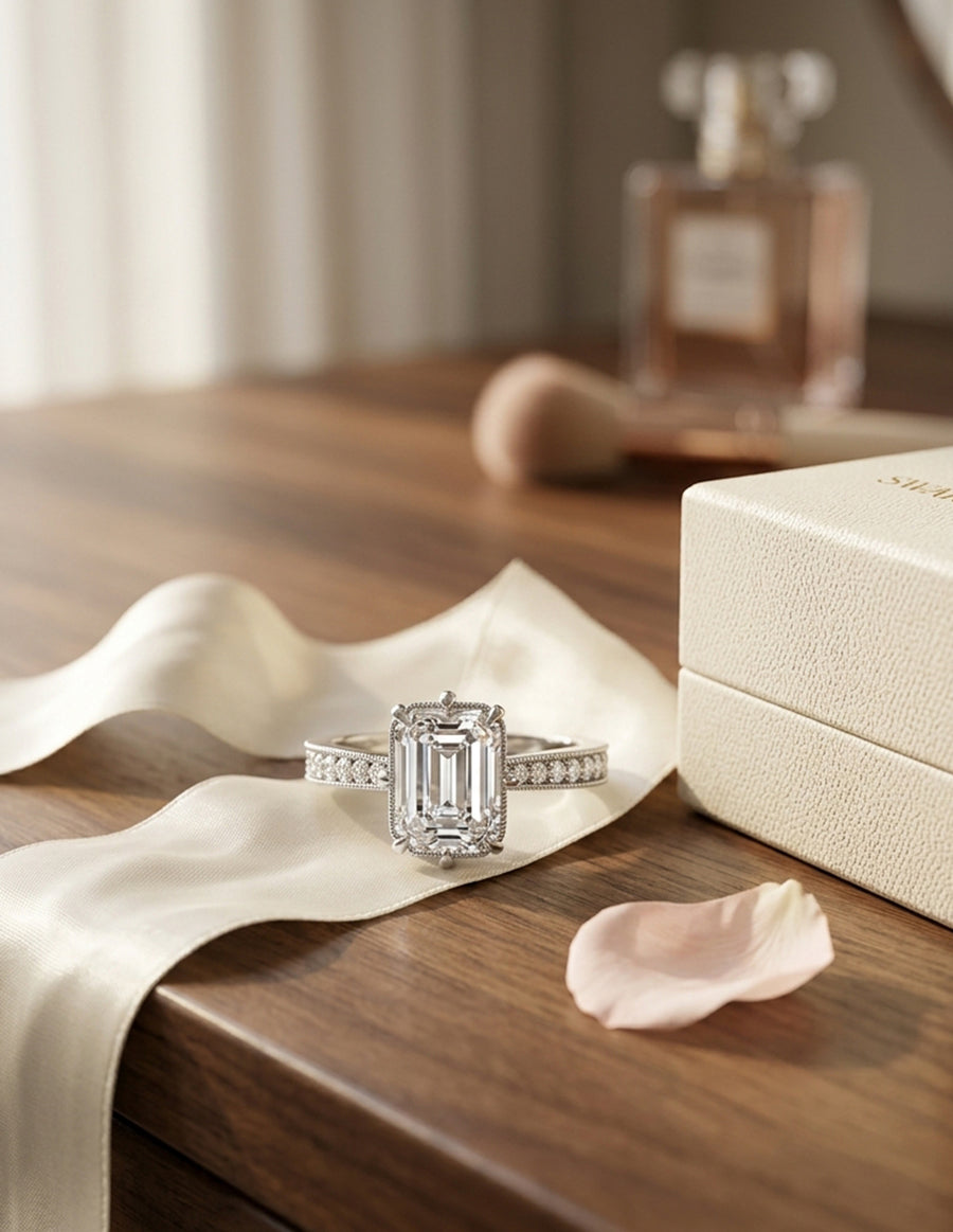 Anillo de Compromiso - pavé - AMORE596-EM-CZ
