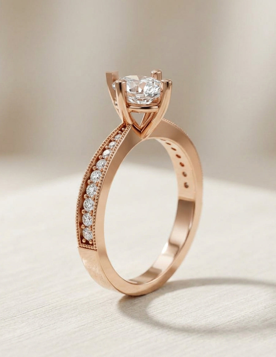 Anillo de Compromiso - pavé - AMORE596-PE-CZ