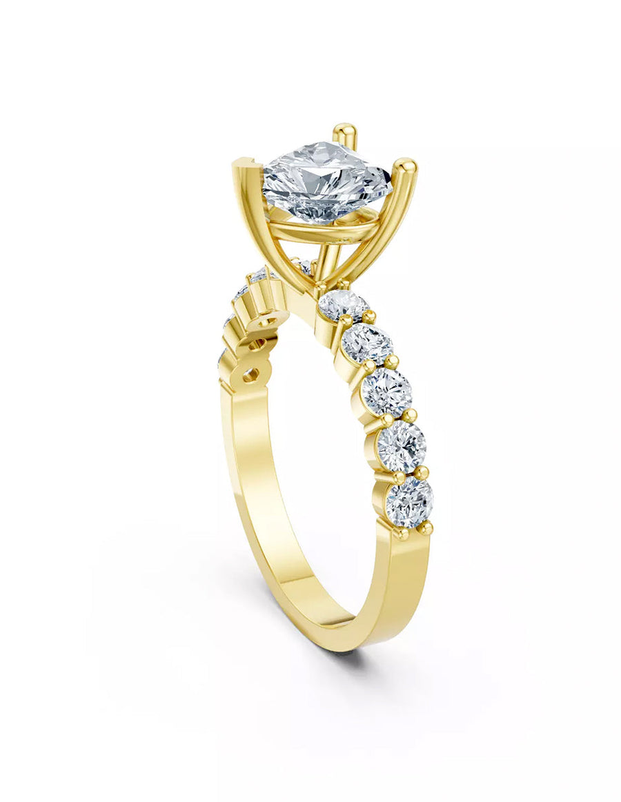 Anillo de Compromiso - piedras laterales - AMORE597-HE-CZ