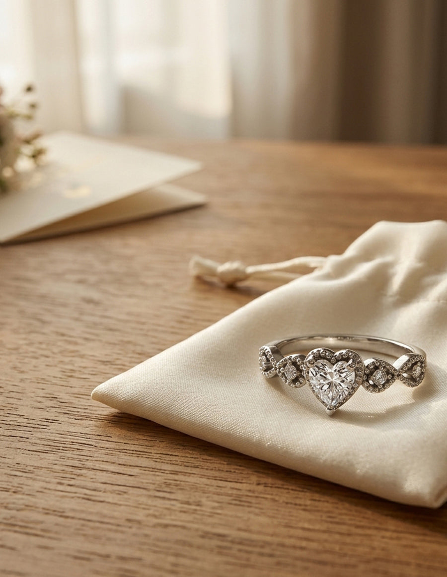 Anillo de Compromiso - piedras laterales - AMORE598-HE-CZ