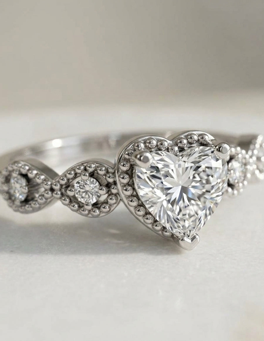 Anillo de Compromiso - piedras laterales - AMORE598-HE-CZ