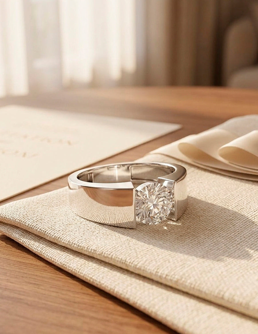 Anillo de Compromiso - solitario - AMORE6-RD-CZ