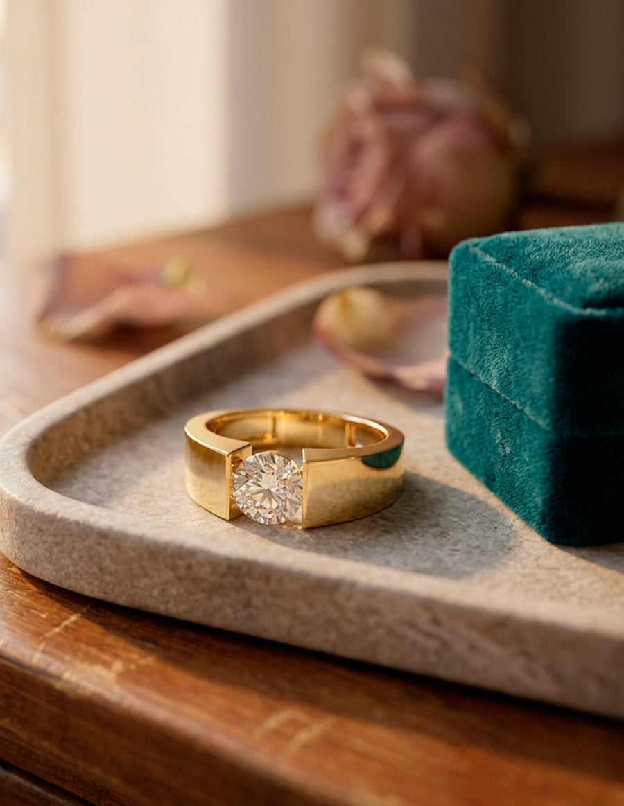 Anillo de Compromiso - solitario - AMORE6-RD-CZ