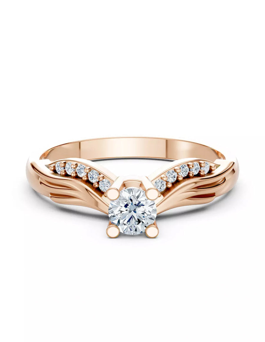 Anillo de Compromiso - piedras laterales - AMORE600-RD-CZ