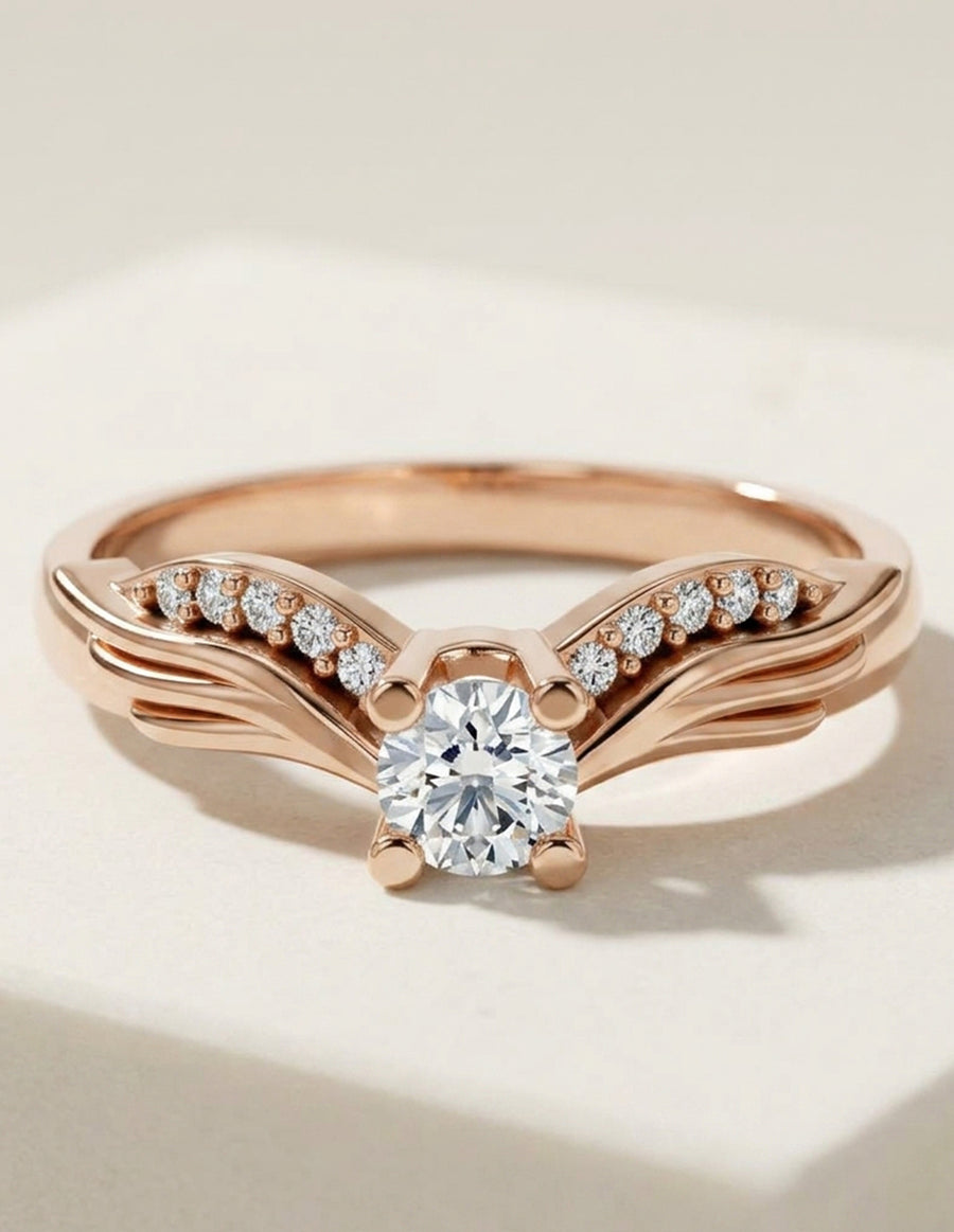 Anillo de Compromiso - piedras laterales - AMORE600-RD-CZ