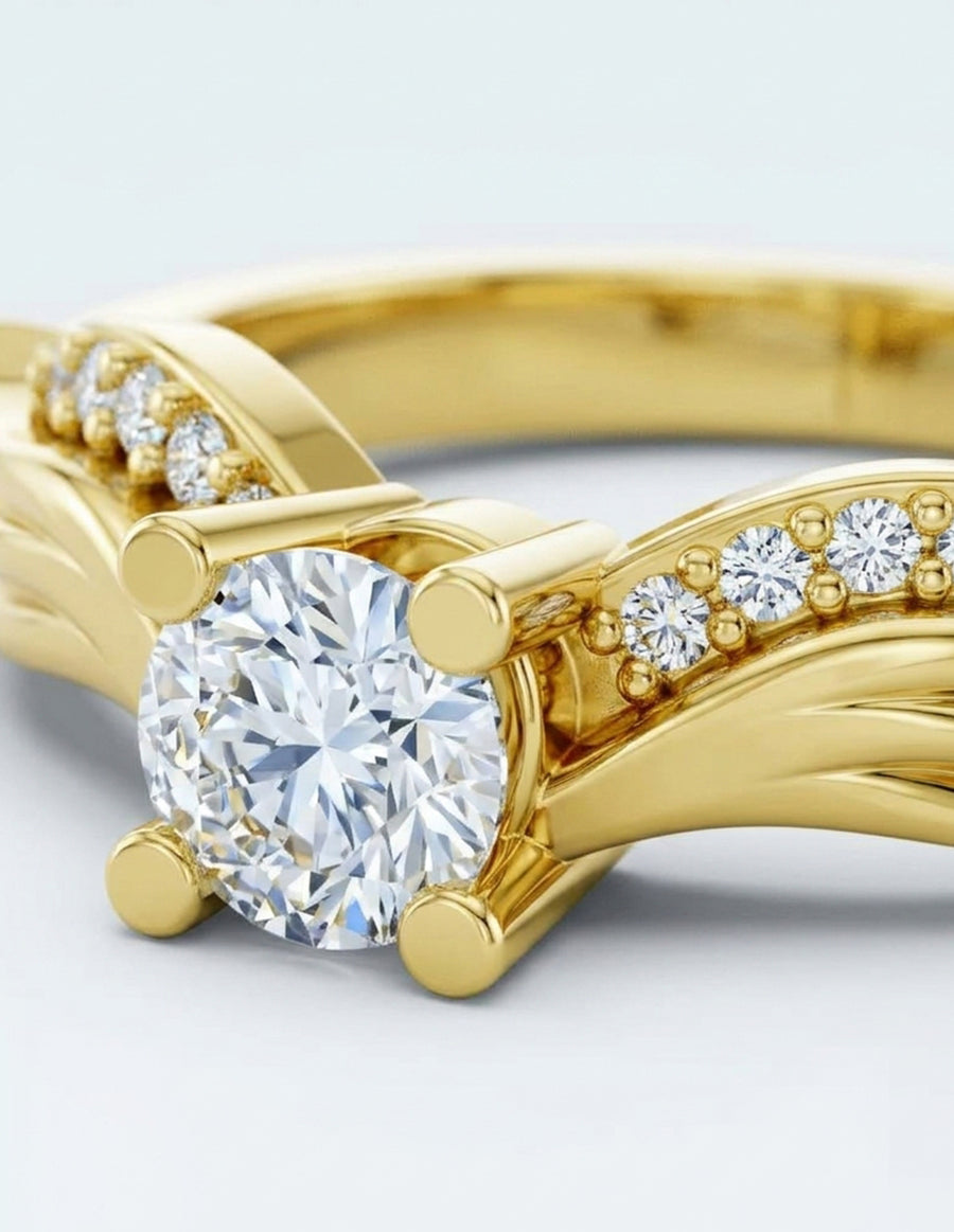 Anillo de Compromiso - piedras laterales - AMORE600-RD-CZ