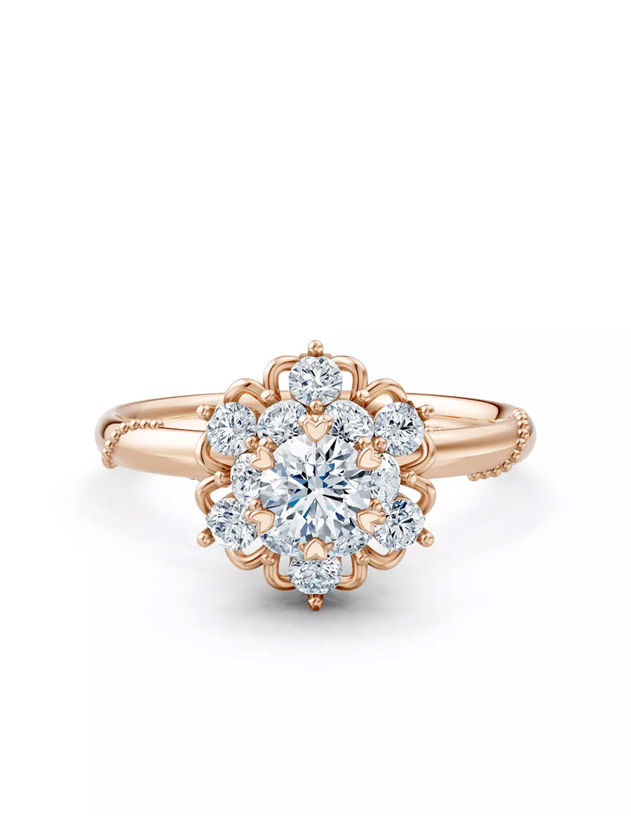 Anillo de Compromiso - halo - AMORE601-RD-CZ