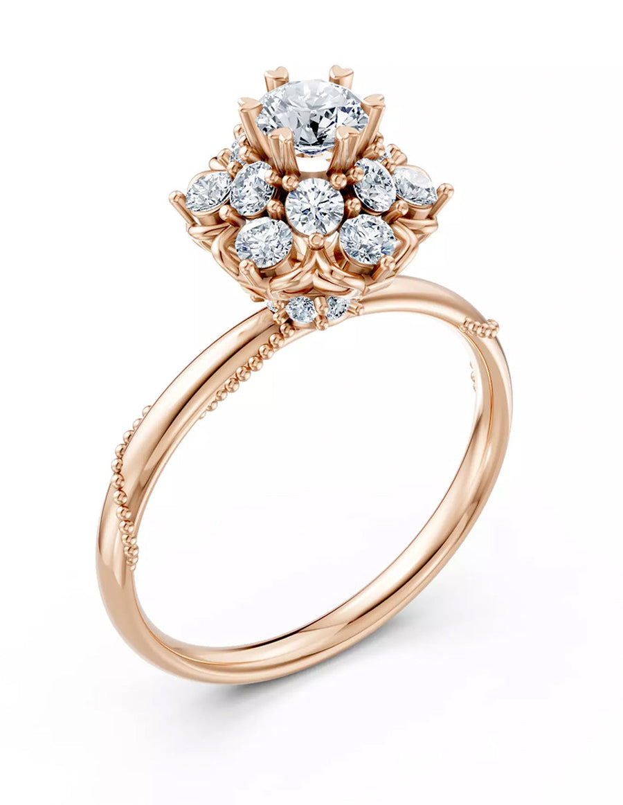 Anillo de Compromiso - halo - AMORE601-RD-CZ