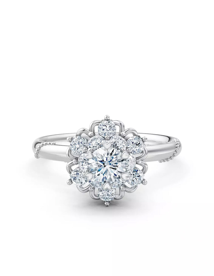 Anillo de Compromiso - halo - AMORE601-RD-CZ